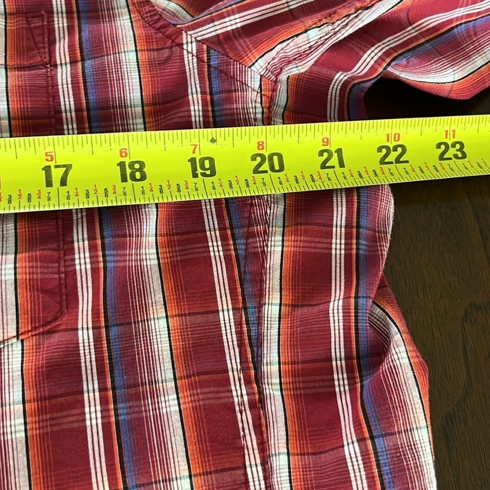 Wrangler 20X Men’s Plaid Button Down Red Shirt Size Large - Picture 8 of 12